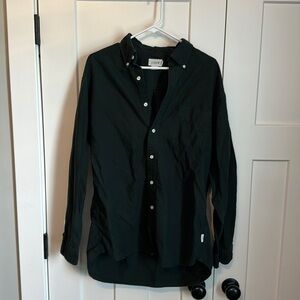 J crew button down shirt. Dark green.